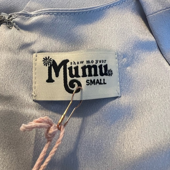 Show Me Your MuMu Rome Twist Gown Lilac Satin Romantic Feminine Flutter Small - Picture 3 of 6